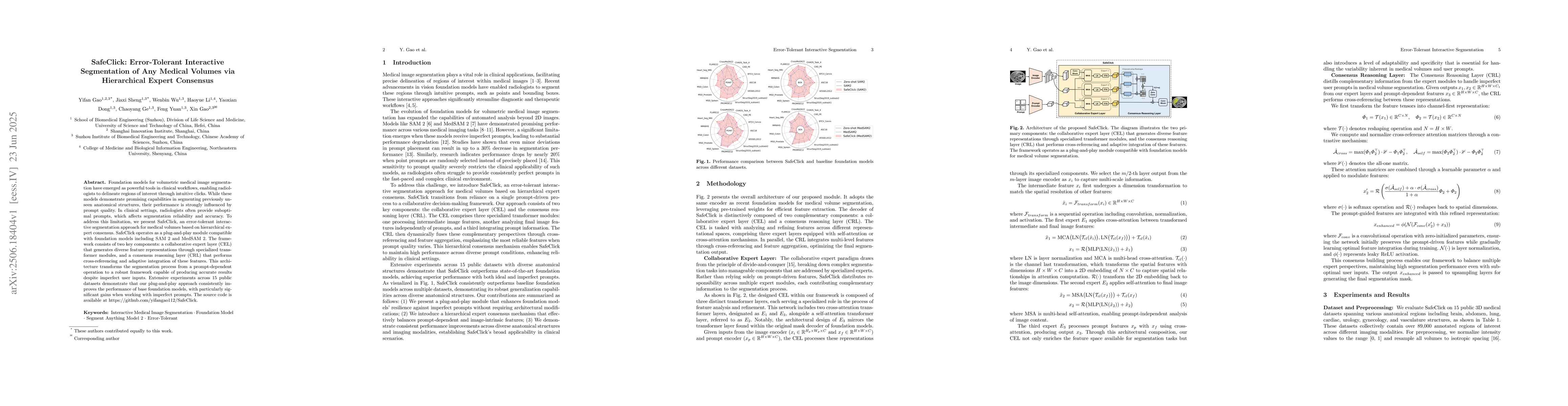 Thumbnail for SafeClick: Error-Tolerant Interactive Segmentation of Any Medical
  Volumes via Hierarchical Expert Consensus