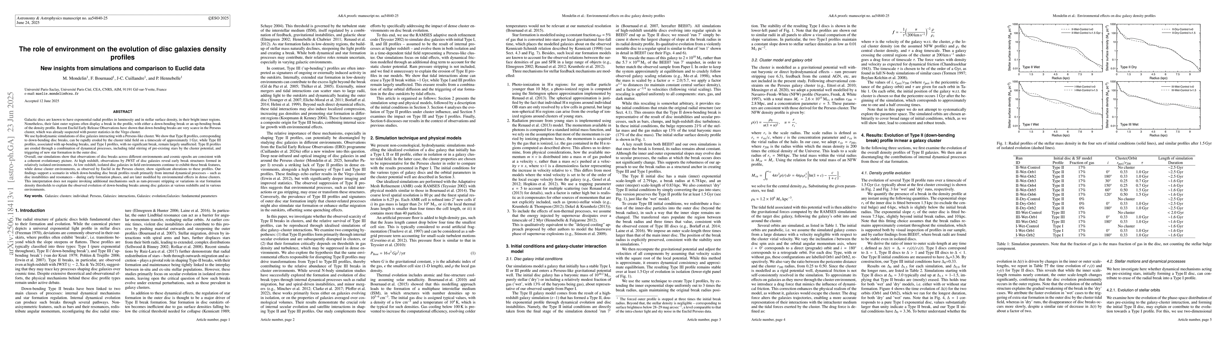Thumbnail for The role of environment on the evolution of disc galaxies density
  profiles New insights from simulations and comparison to Euclid data