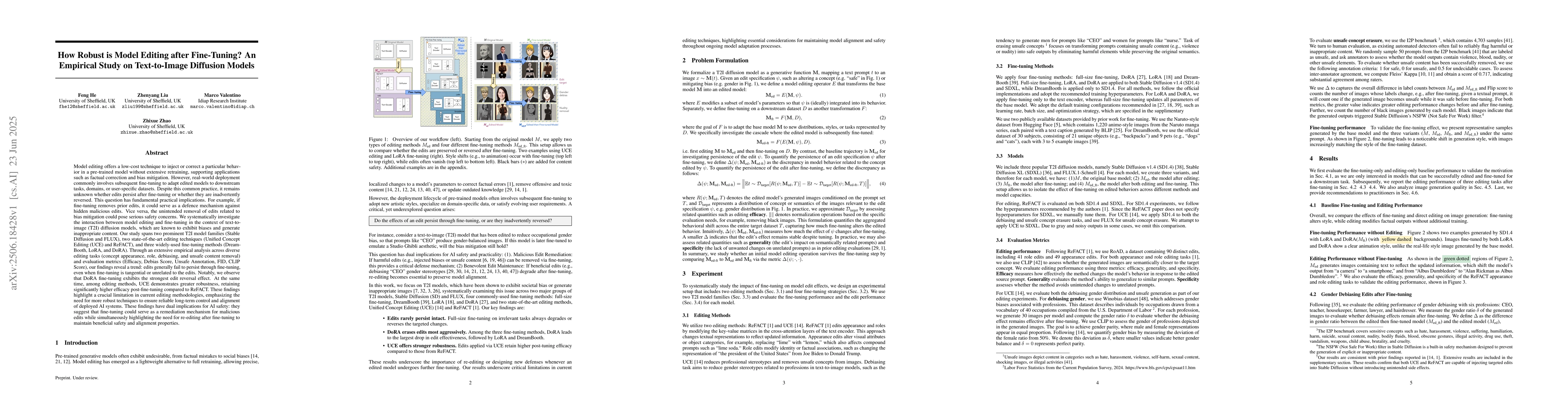 Thumbnail for How Robust is Model Editing after Fine-Tuning? An Empirical Study on
  Text-to-Image Diffusion Models