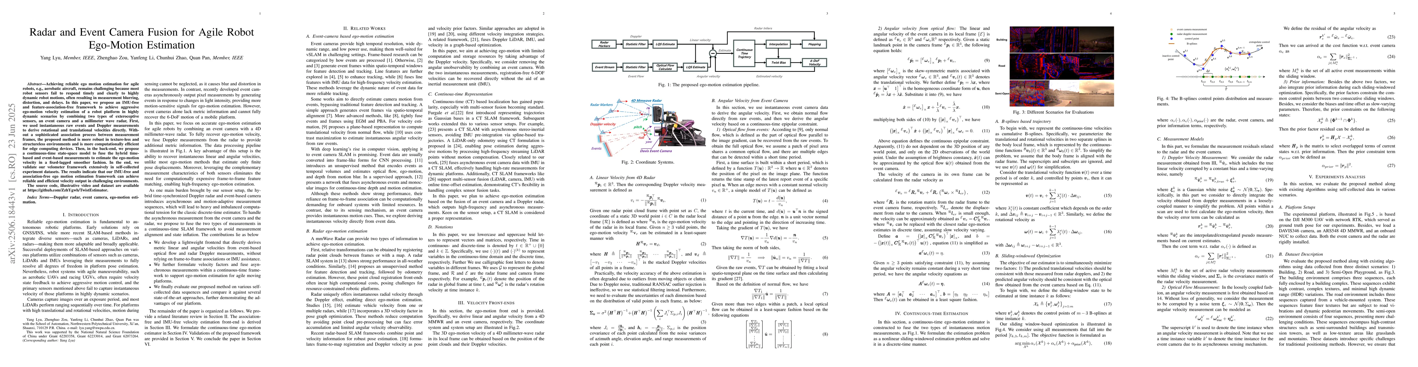 Thumbnail for Radar and Event Camera Fusion for Agile Robot Ego-Motion Estimation