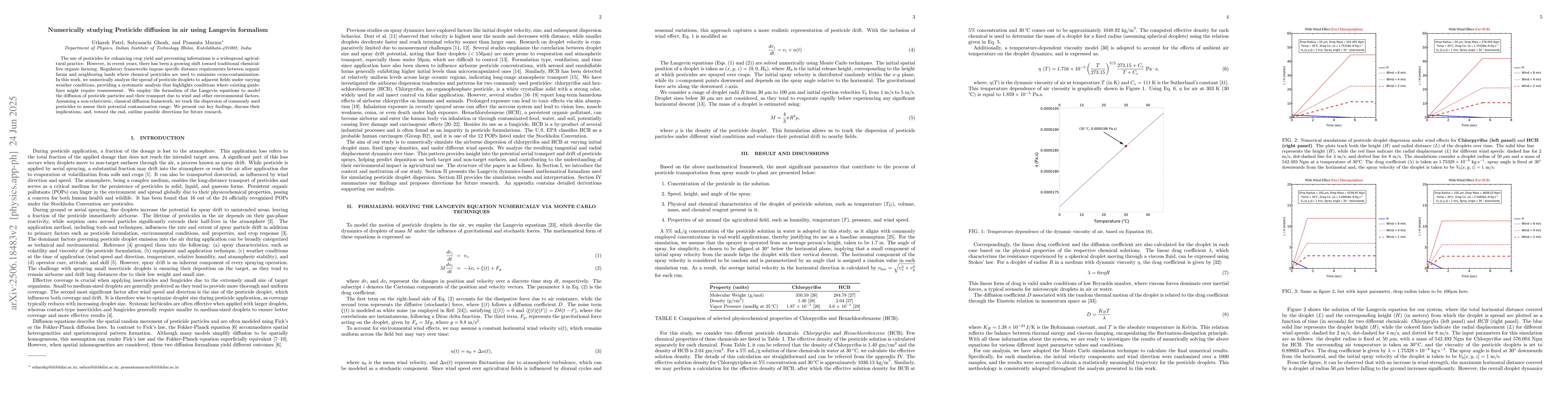 Thumbnail for Numerically studying Pesticide diffusion in air using Langevin formalism