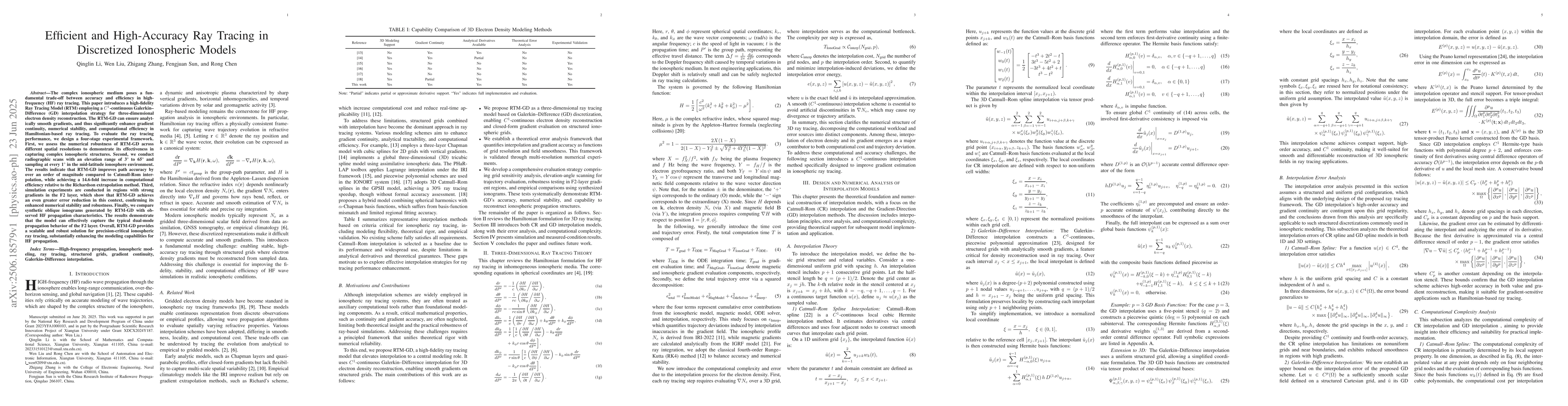 Thumbnail for Efficient and High-Accuracy Ray Tracing in Discretized Ionospheric
  Models