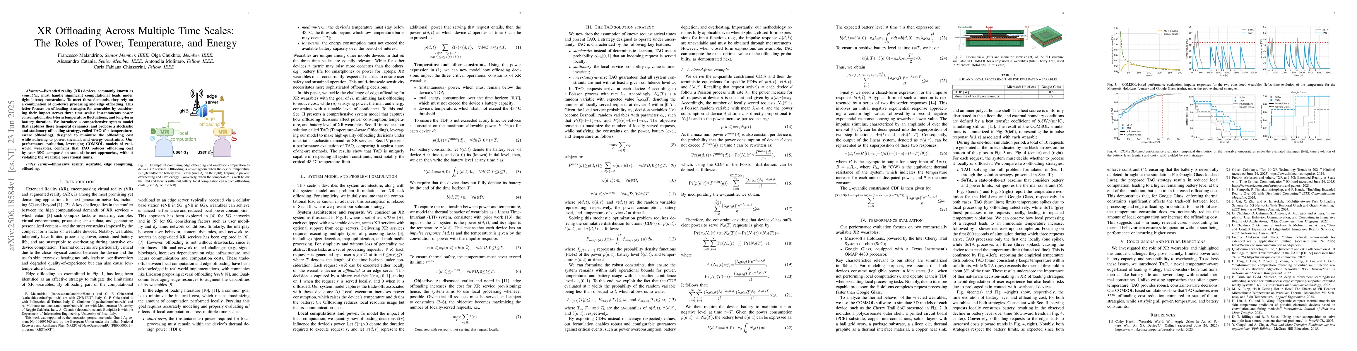 Thumbnail for XR Offloading Across Multiple Time Scales: The Roles of Power,
  Temperature, and Energy