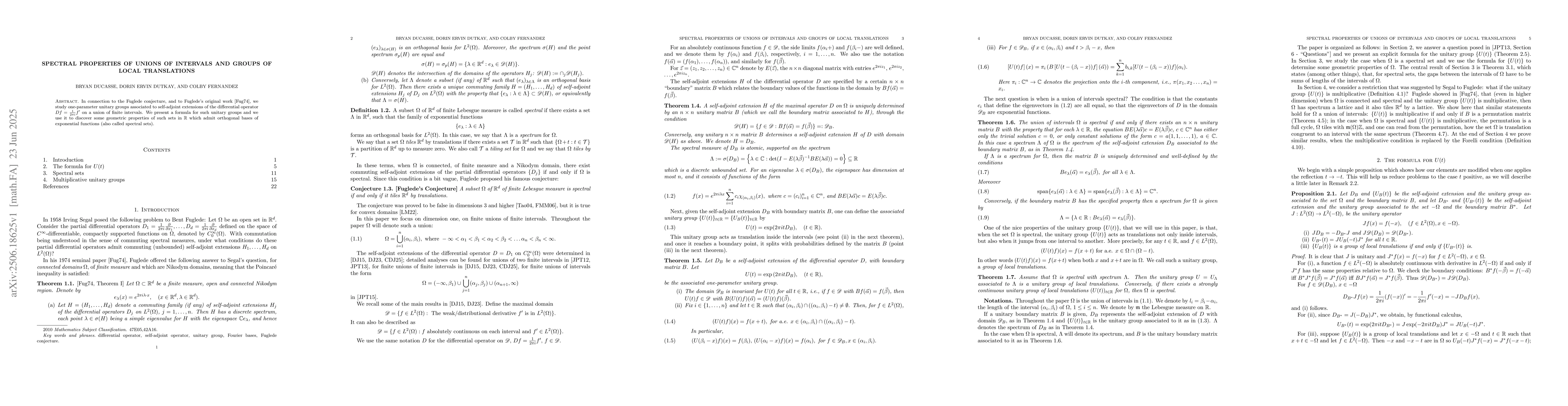 Thumbnail for Spectral properties of unions of intervals and groups of local
  translations