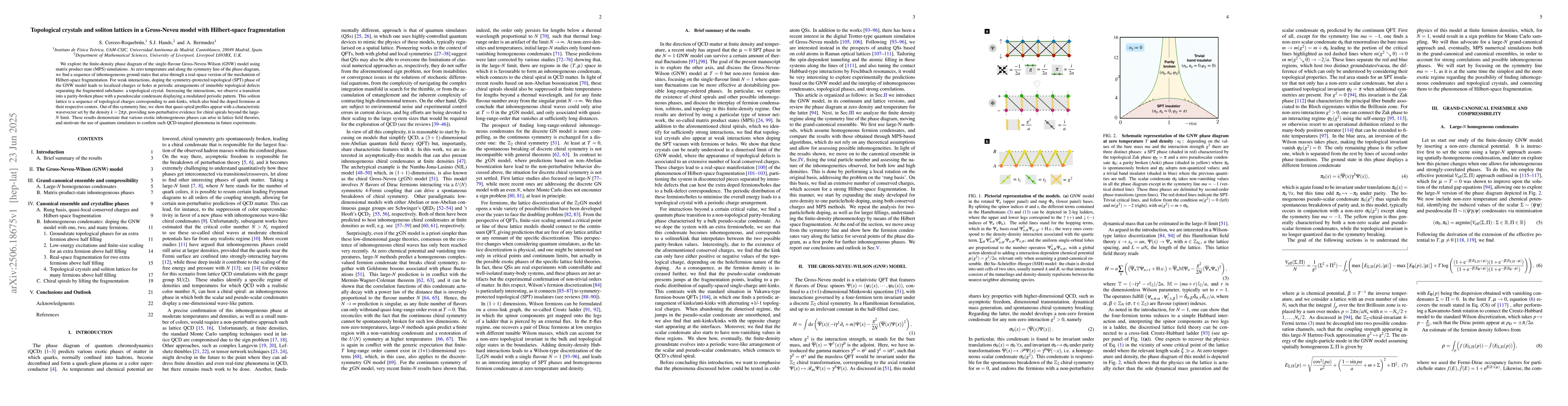 Thumbnail for Topological crystals and soliton lattices in a Gross-Neveu model with
  Hilbert-space fragmentation
