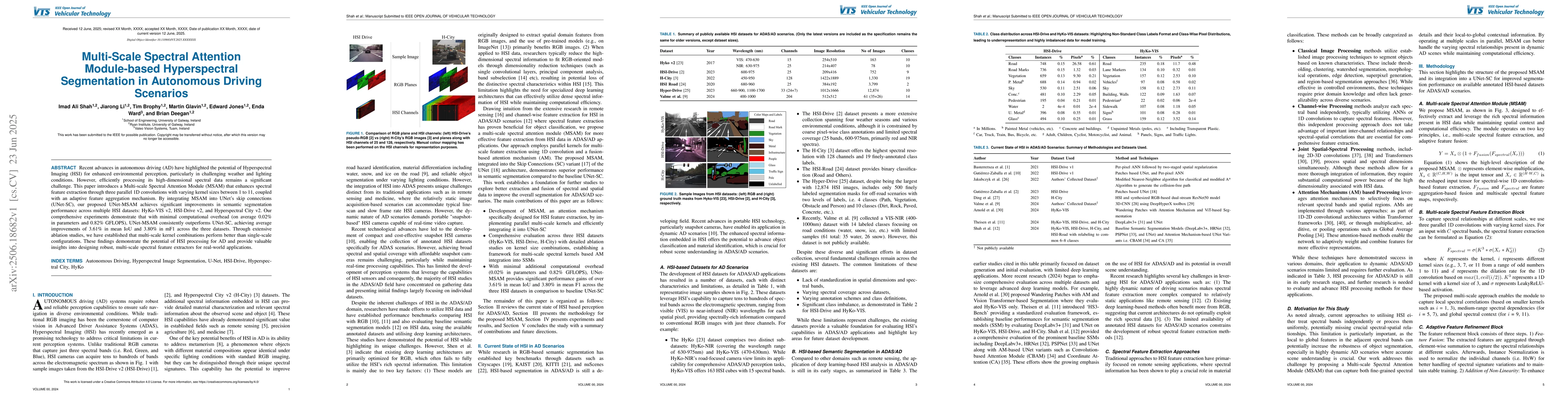 Thumbnail for Multi-Scale Spectral Attention Module-based Hyperspectral Segmentation
  in Autonomous Driving Scenarios