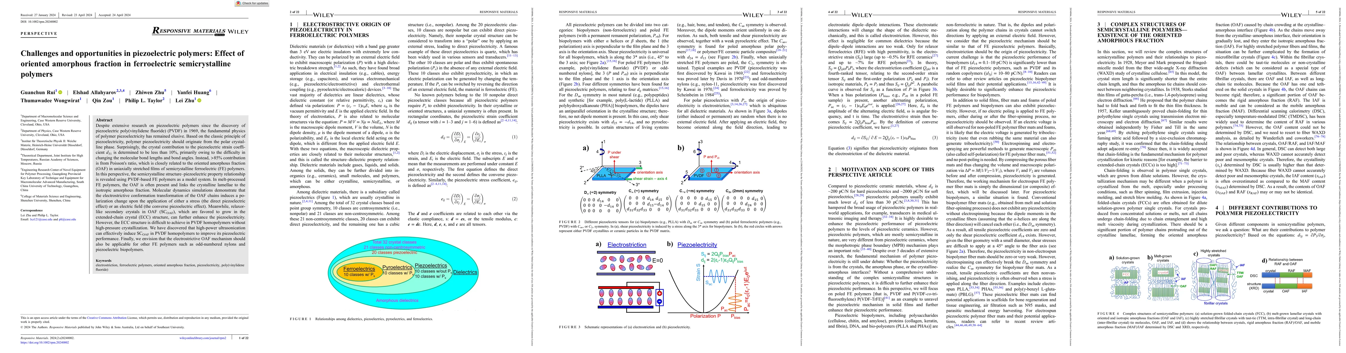 Thumbnail for Challenges and opportunities in piezoelectric polymers: Effect of
  oriented amorphous fraction in ferroelectric semicrystalline polymers