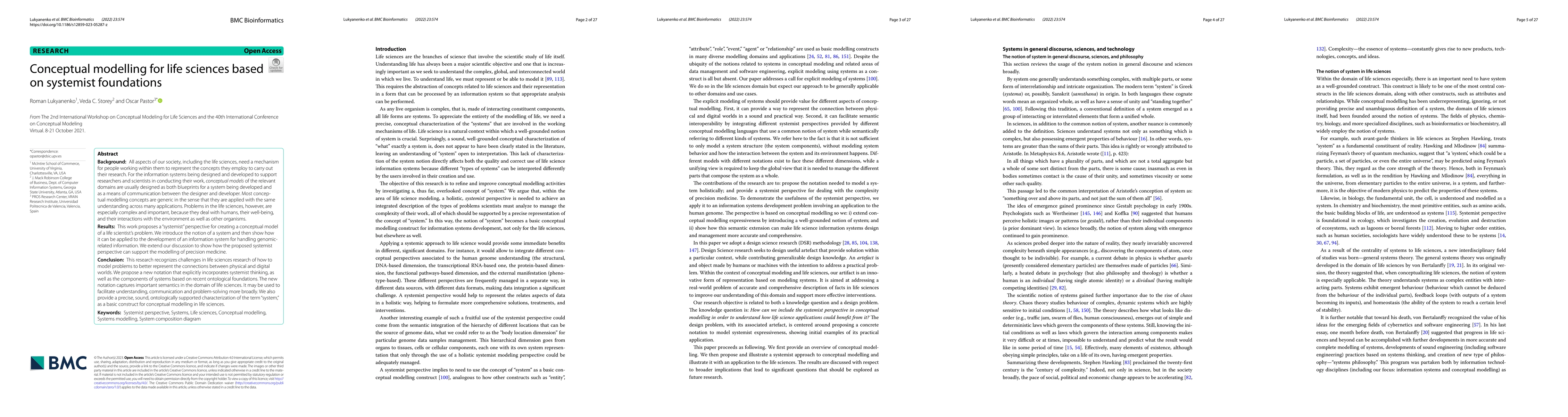 Thumbnail for Conceptual Modelling for Life Sciences Based on Systemist Foundations