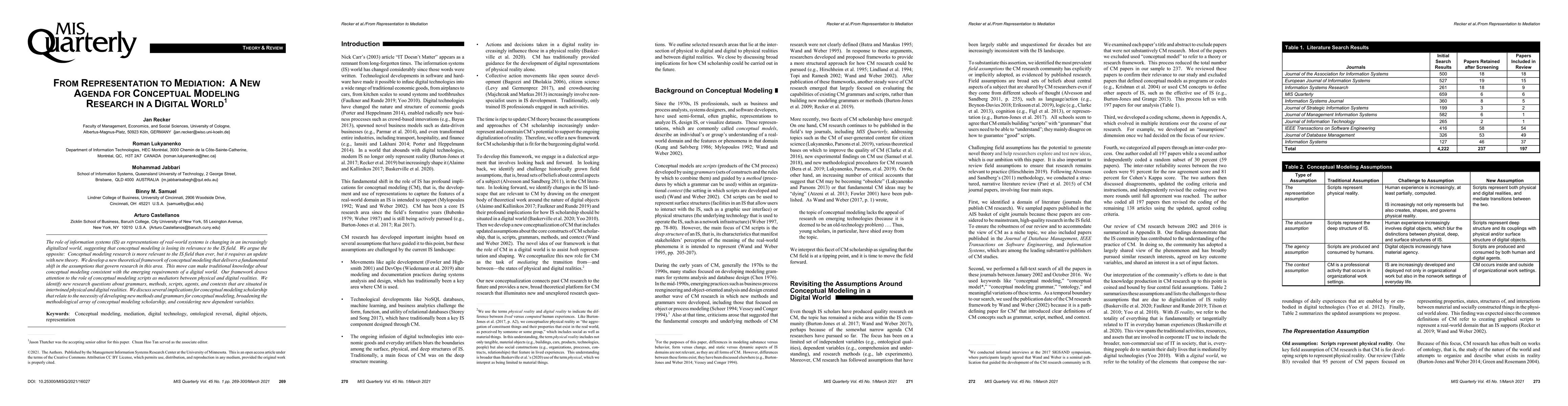 Thumbnail for From Representation to Mediation: A New Agenda for Conceptual Modeling
  Research in A Digital World