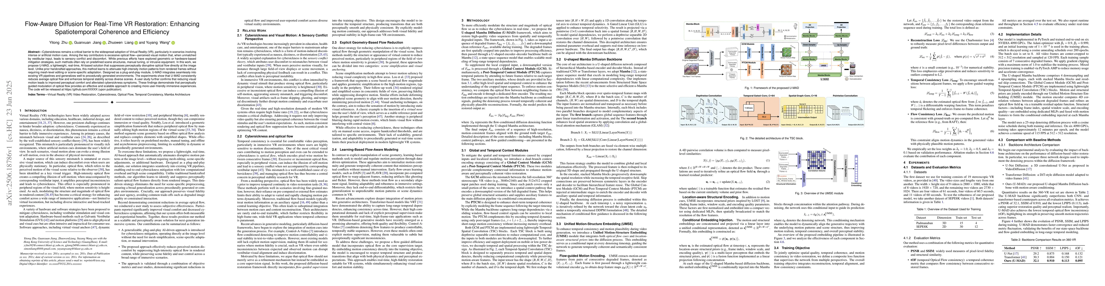 Thumbnail for Flow-Aware Diffusion for Real-Time VR Restoration: Enhancing
  Spatiotemporal Coherence and Efficiency