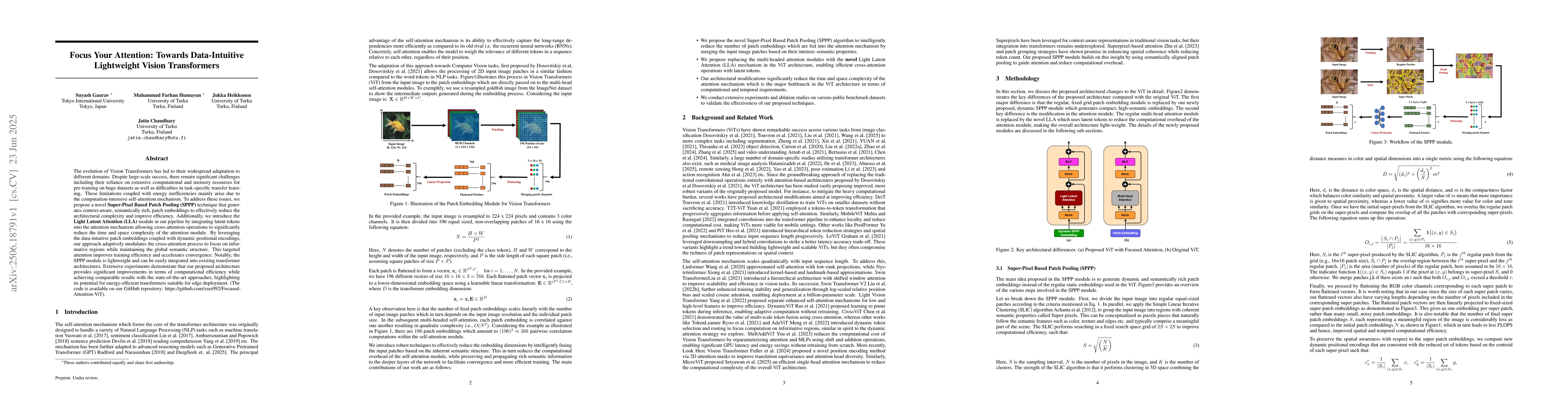 Thumbnail for Focus Your Attention: Towards Data-Intuitive Lightweight Vision
  Transformers