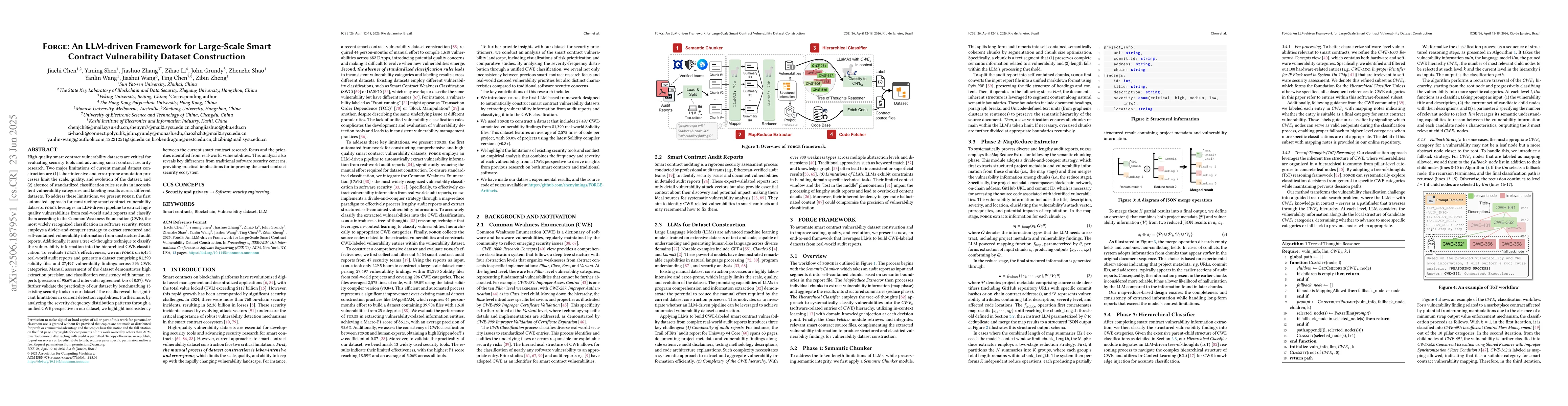 Thumbnail for FORGE: An LLM-driven Framework for Large-Scale Smart Contract
  Vulnerability Dataset Construction