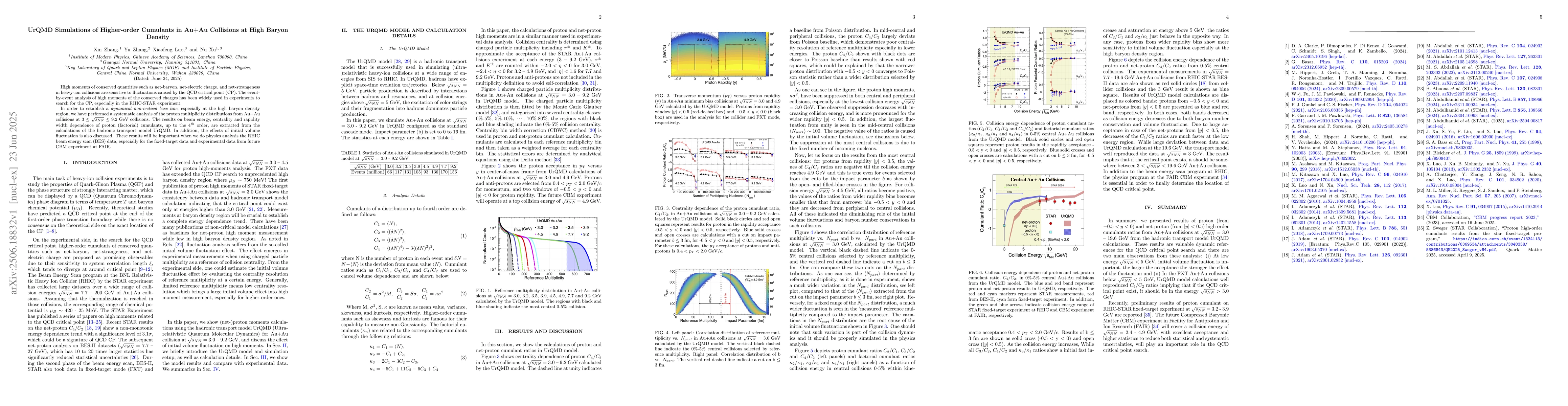 Thumbnail for UrQMD Simulations of Higher-order Cumulants in Au+Au Collisions at High
  Baryon Density