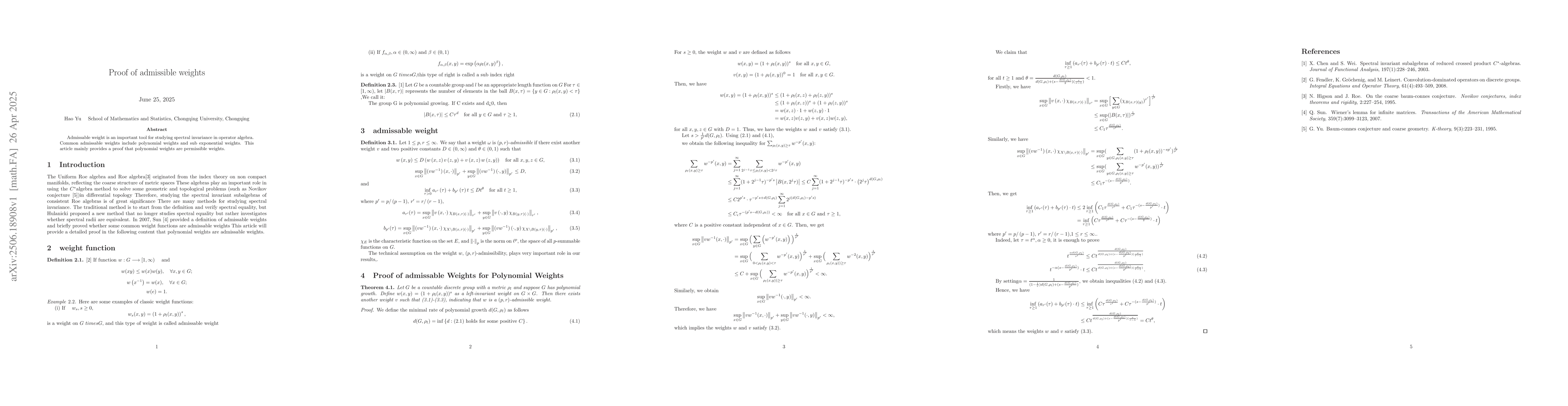 Thumbnail for Proof of admissible weights