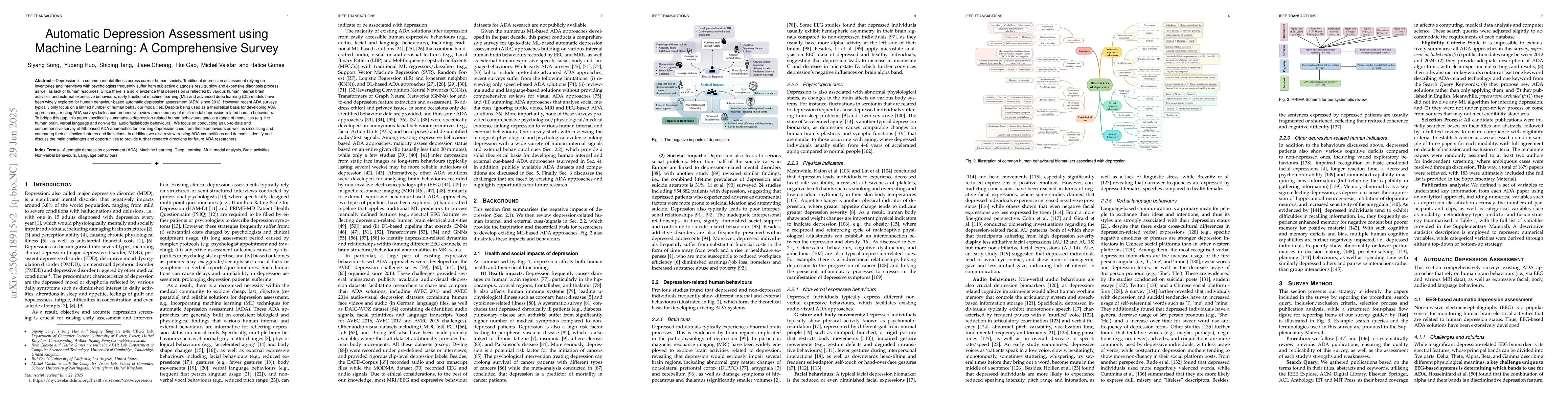 Thumbnail for Automatic Depression Assessment using Machine Learning: A Comprehensive
  Survey