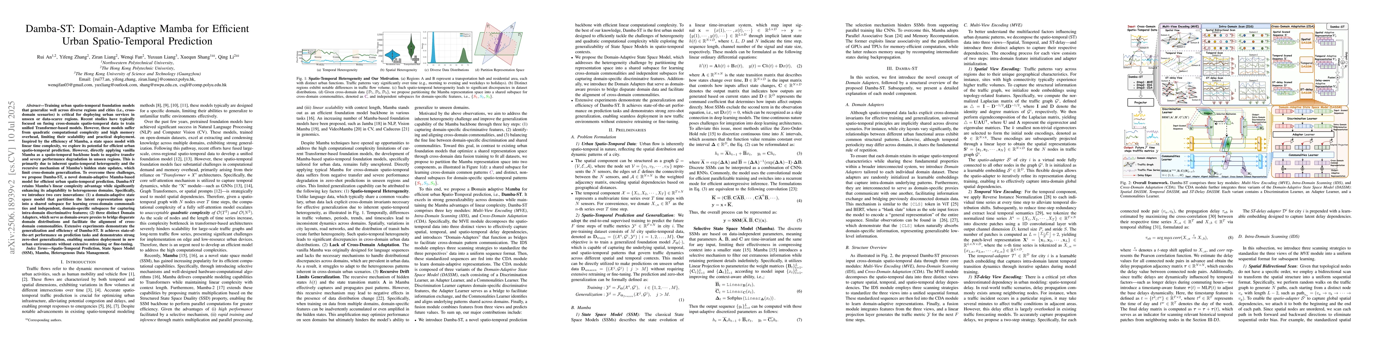 Thumbnail for Damba-ST: Domain-Adaptive Mamba for Efficient Urban Spatio-Temporal
  Prediction