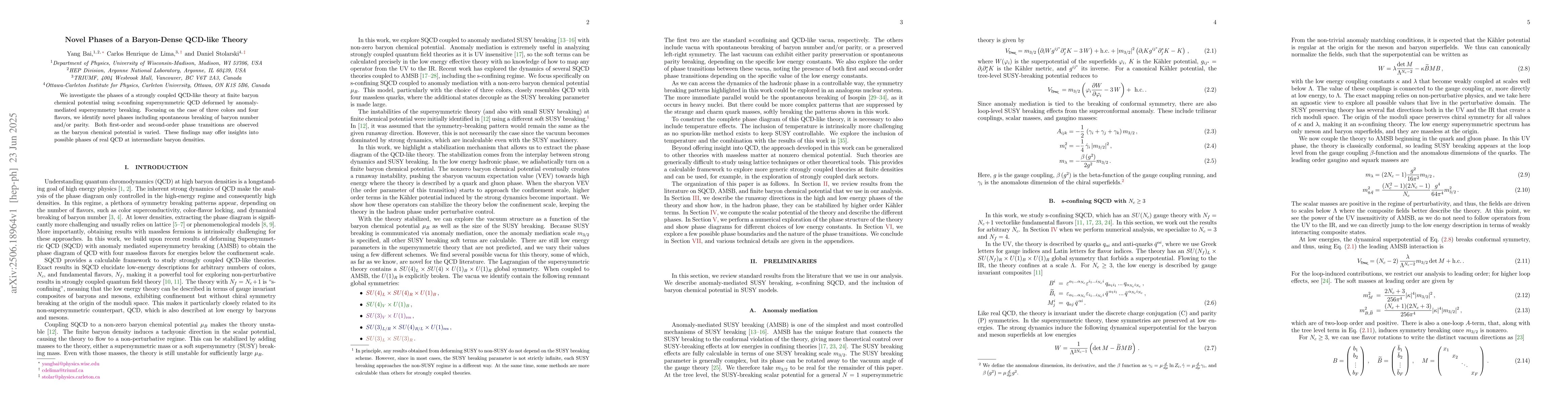 Thumbnail for Novel Phases of a Baryon-Dense QCD-like Theory