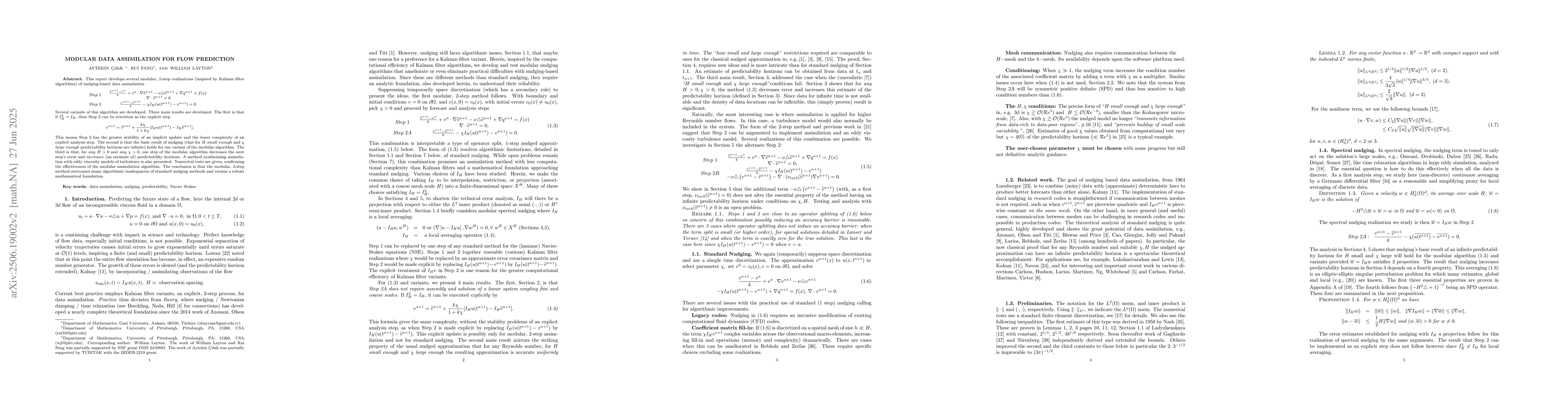 Thumbnail for Modular data assimilation for flow prediction