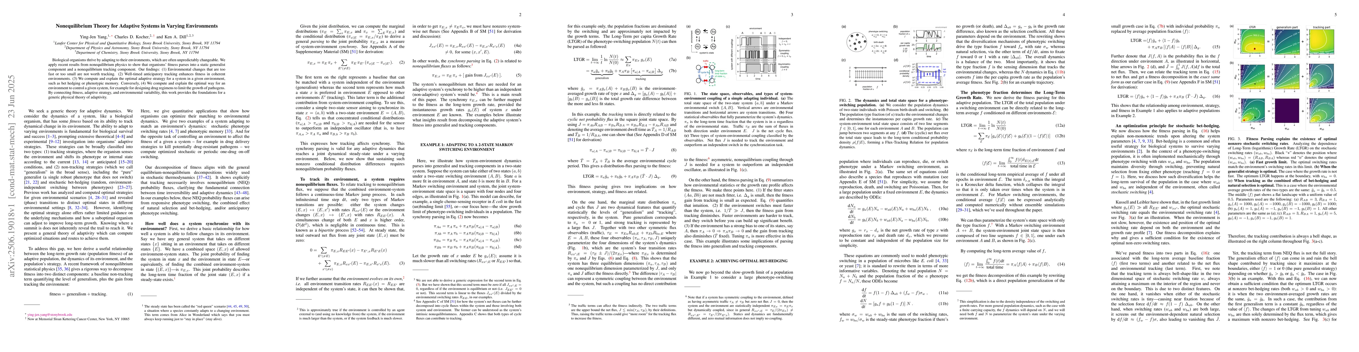 Thumbnail for Nonequilibrium Theory for Adaptive Systems in Varying Environments