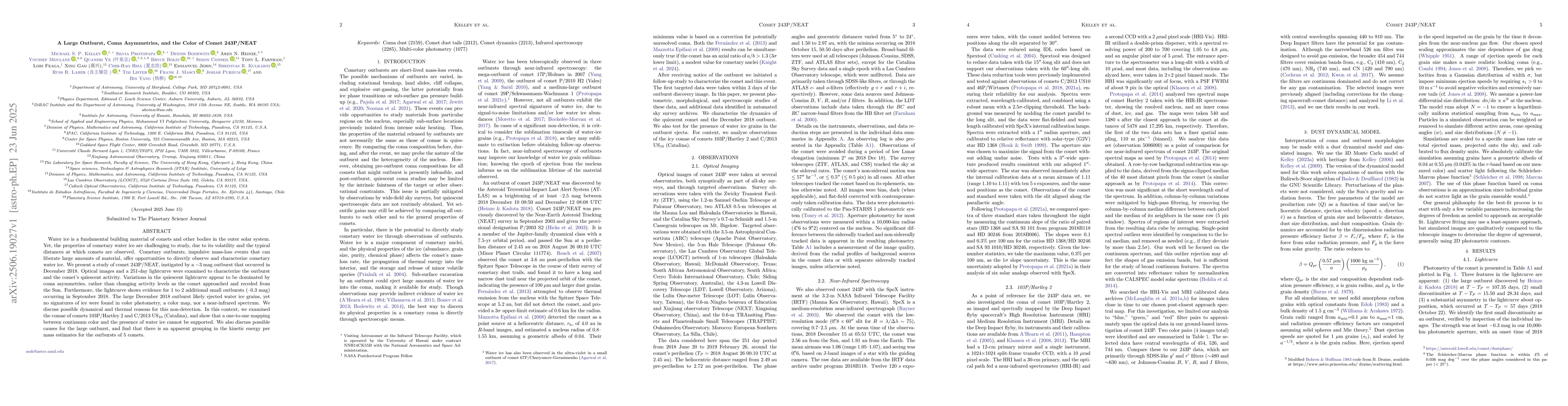 Thumbnail for A Large Outburst, Coma Asymmetries, and the Color of Comet 243P/NEAT