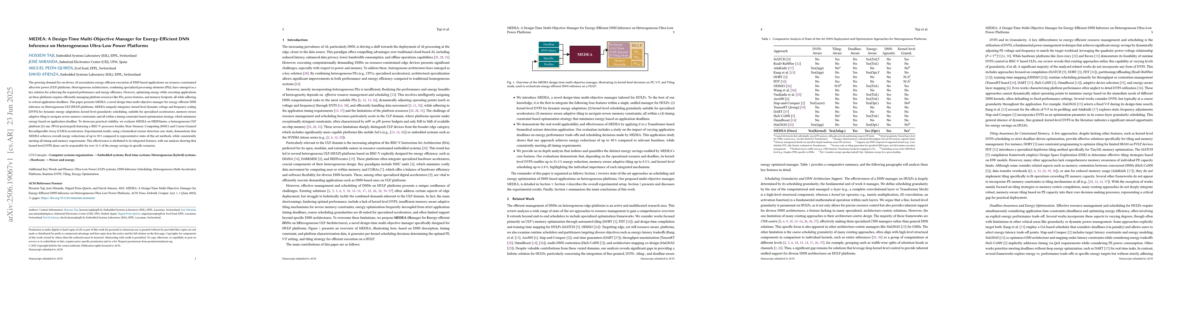Thumbnail for MEDEA: A Design-Time Multi-Objective Manager for Energy-Efficient DNN
  Inference on Heterogeneous Ultra-Low Power Platforms