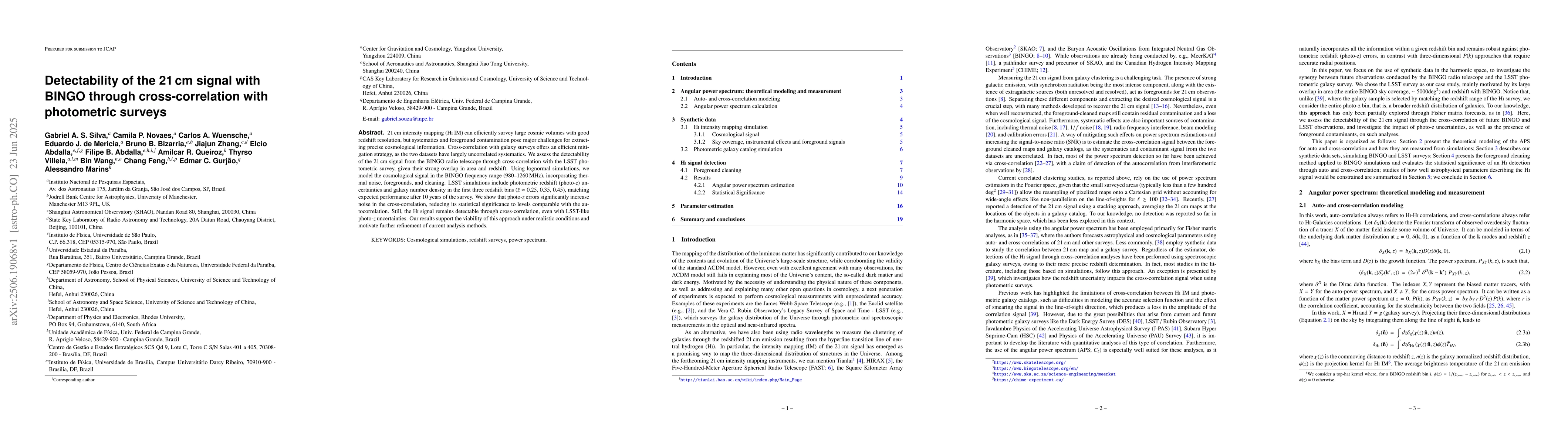 Thumbnail for Detectability of the 21 cm signal with BINGO through cross-correlation
  with photometric surveys