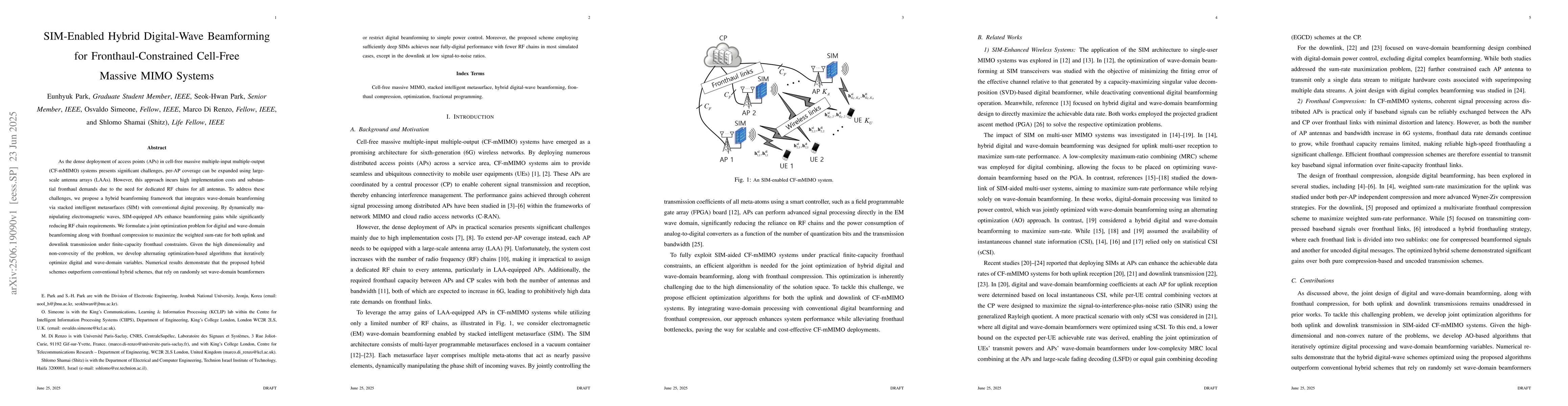 Thumbnail for SIM-Enabled Hybrid Digital-Wave Beamforming for Fronthaul-Constrained
  Cell-Free Massive MIMO Systems