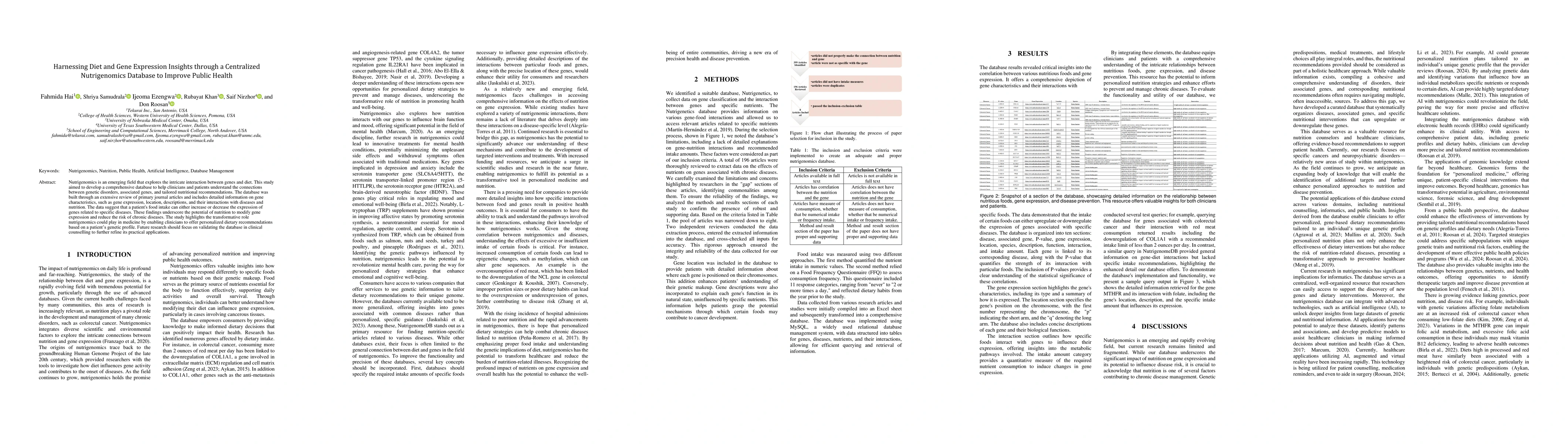 Thumbnail for Harnessing Diet and Gene Expression Insights through a Centralized
  Nutrigenomics Database to Improve Public Health