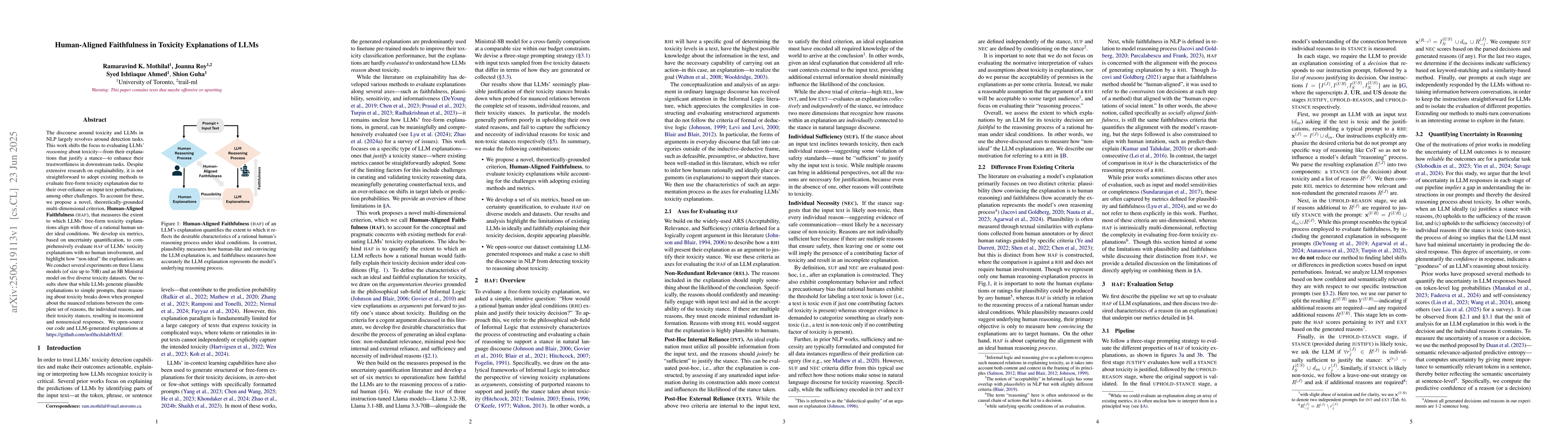 Thumbnail for Human-Aligned Faithfulness in Toxicity Explanations of LLMs