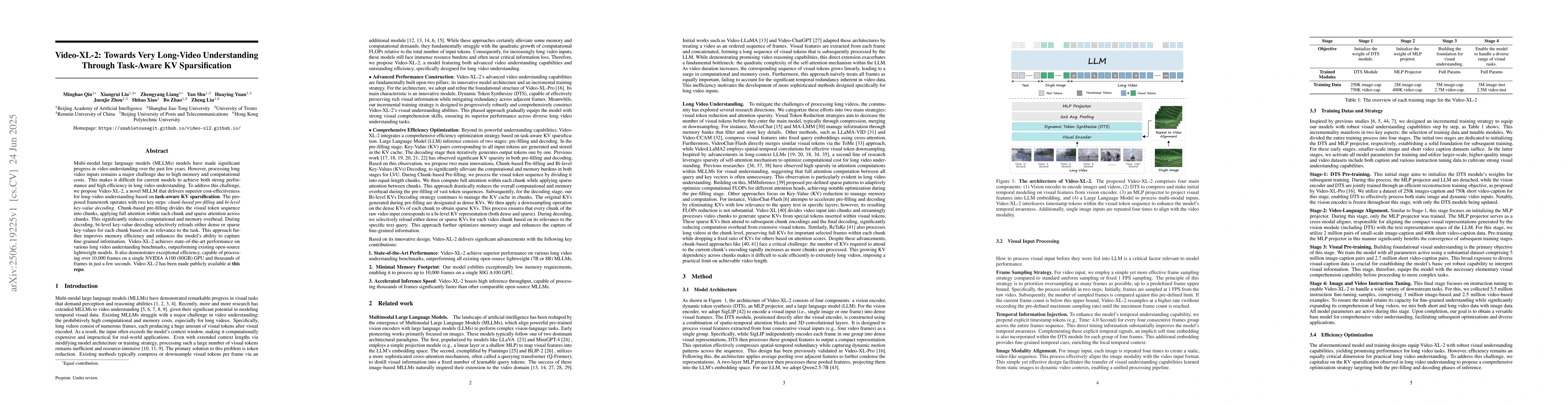 Thumbnail for Video-XL-2: Towards Very Long-Video Understanding Through Task-Aware KV
  Sparsification