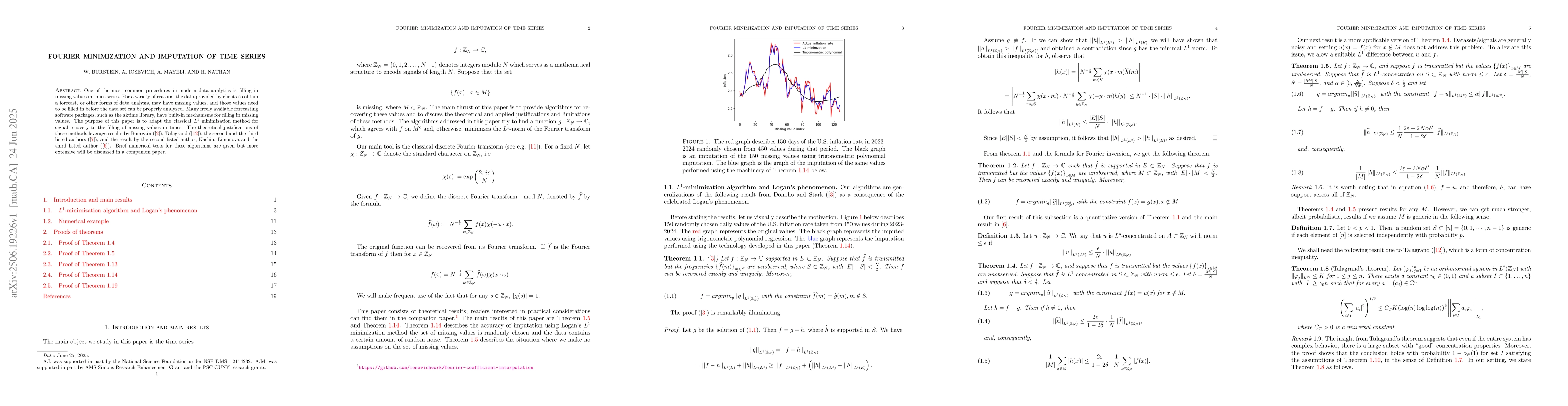 Thumbnail for Fourier minimization and imputation of time series