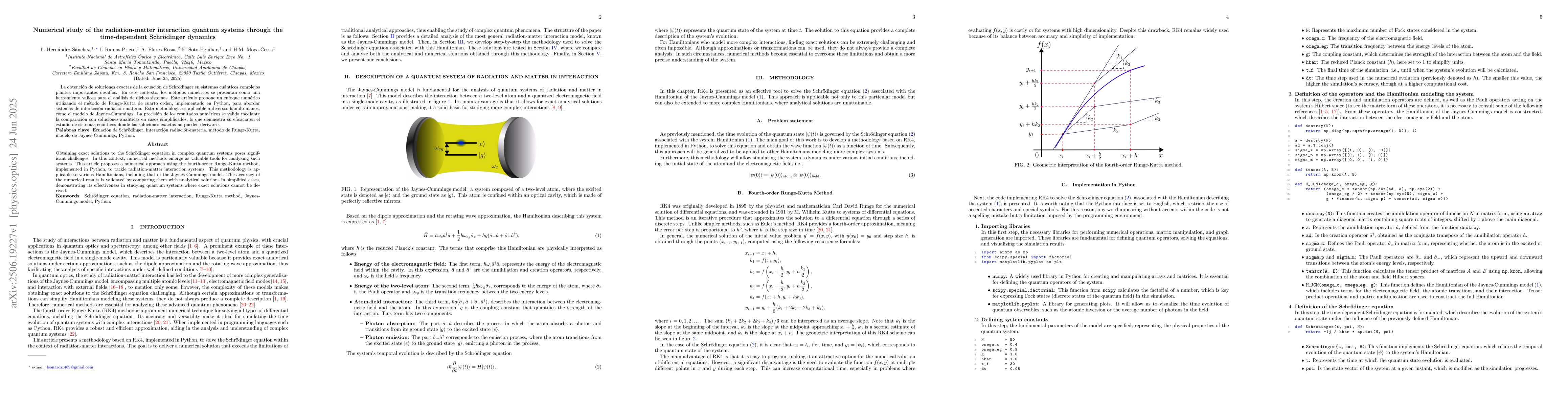 Thumbnail for Numerical study of the radiation-matter interaction quantum systems
  through the time-dependent Schrödinger dynamics