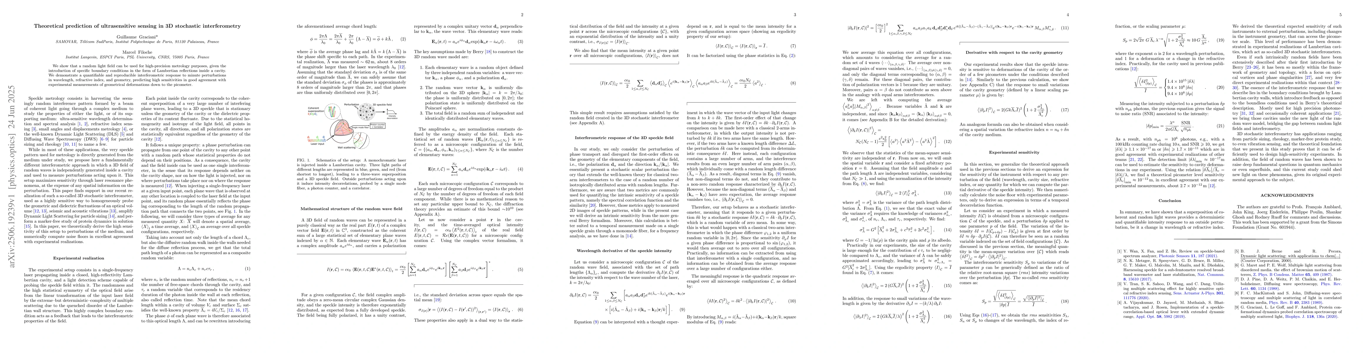 Thumbnail for Theoretical prediction of ultrasensitive sensing in 3D stochastic
  interferometry