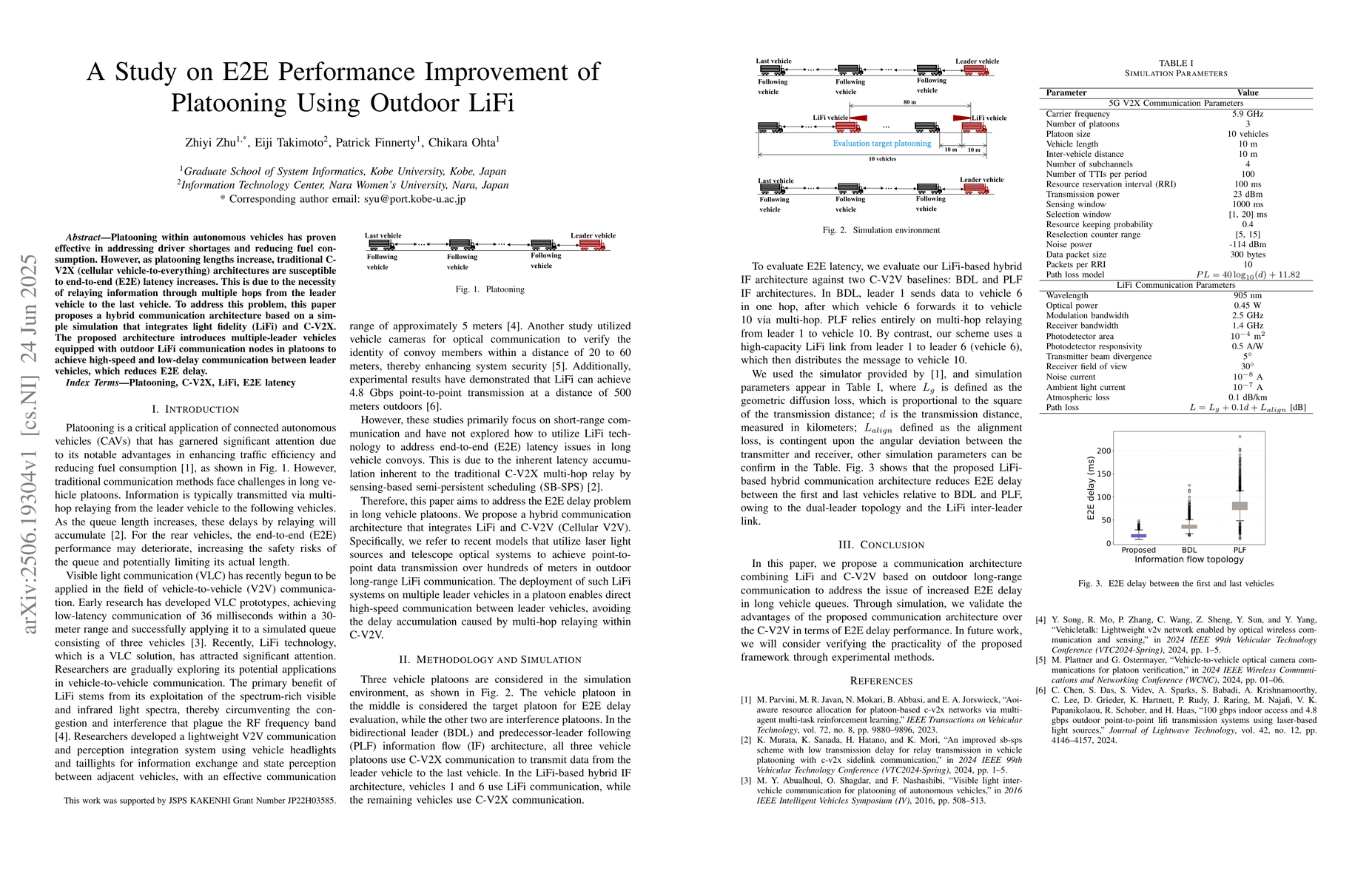 Thumbnail for A Study on E2E Performance Improvement of Platooning Using Outdoor LiFi