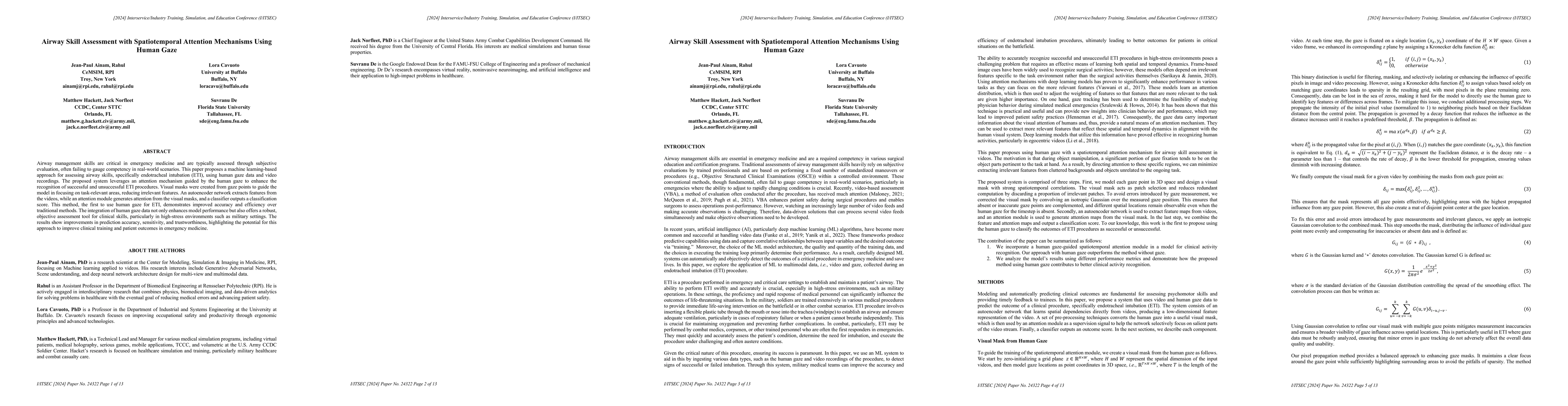 Thumbnail for Airway Skill Assessment with Spatiotemporal Attention Mechanisms Using
  Human Gaze