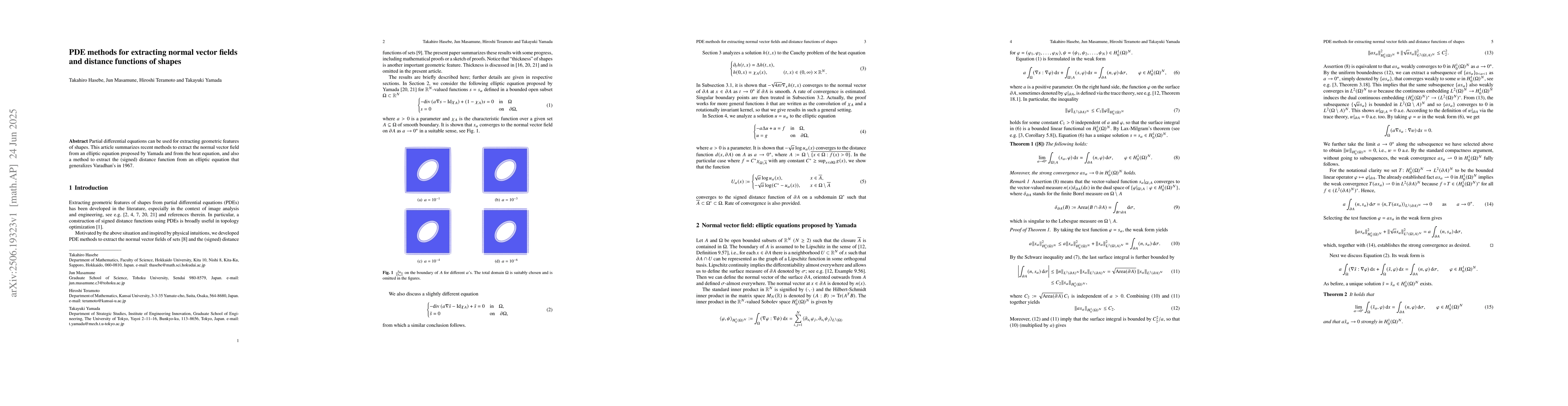 Thumbnail for PDE methods for extracting normal vector fields and distance functions
  of shapes