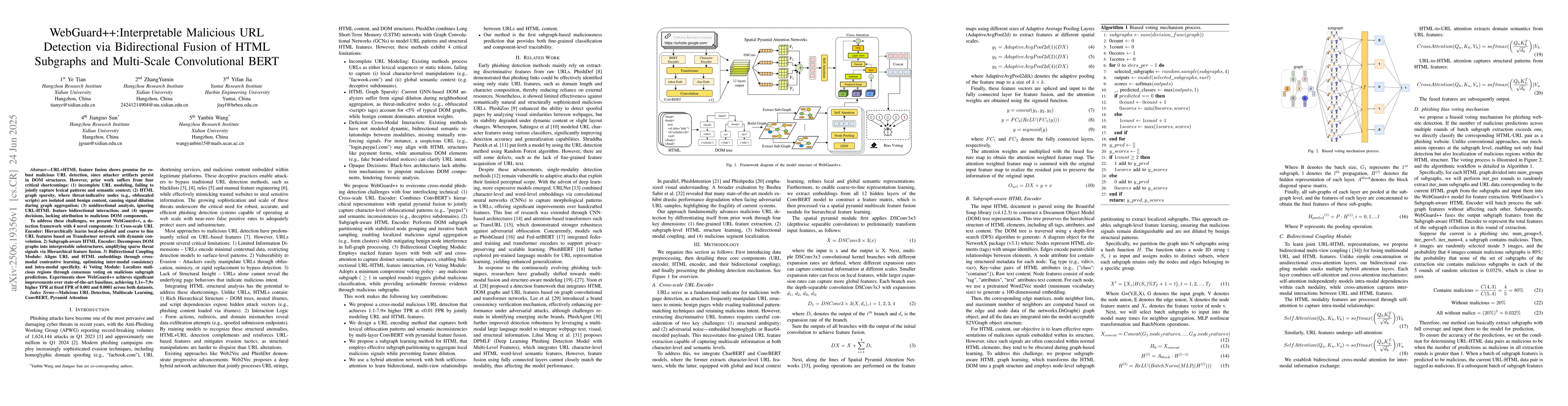 Thumbnail for WebGuard++:Interpretable Malicious URL Detection via Bidirectional
  Fusion of HTML Subgraphs and Multi-Scale Convolutional BERT