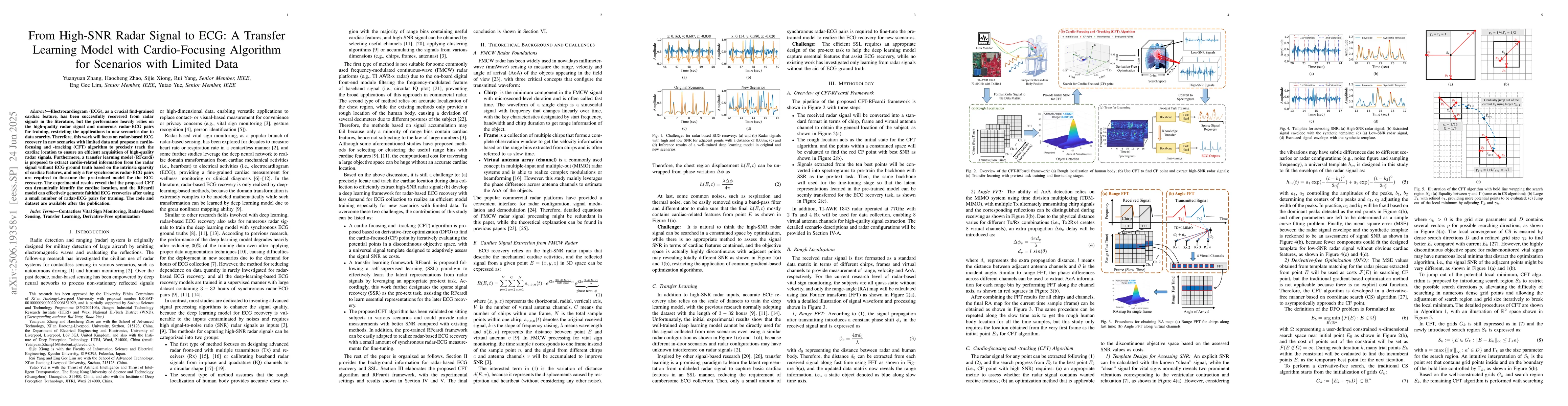 Thumbnail for From High-SNR Radar Signal to ECG: A Transfer Learning Model with
  Cardio-Focusing Algorithm for Scenarios with Limited Data