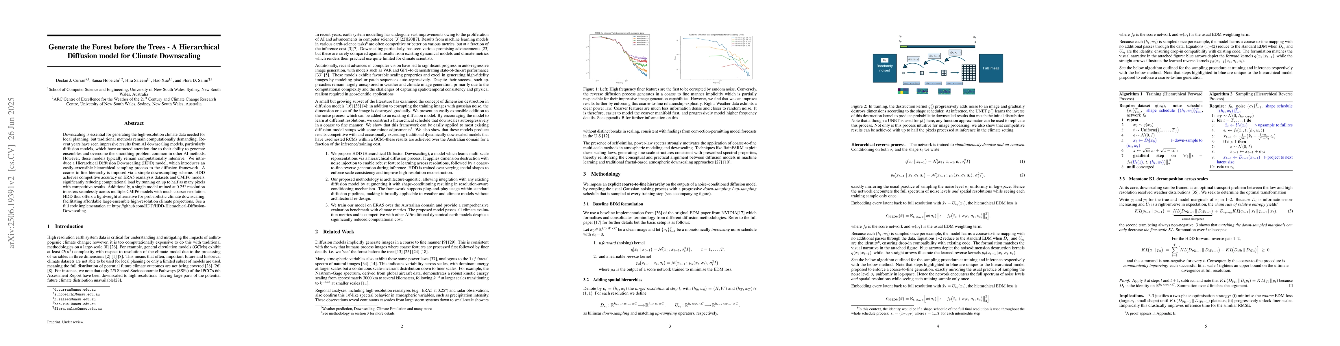 Thumbnail for Generate the Forest before the Trees -- A Hierarchical Diffusion model
  for Climate Downscaling