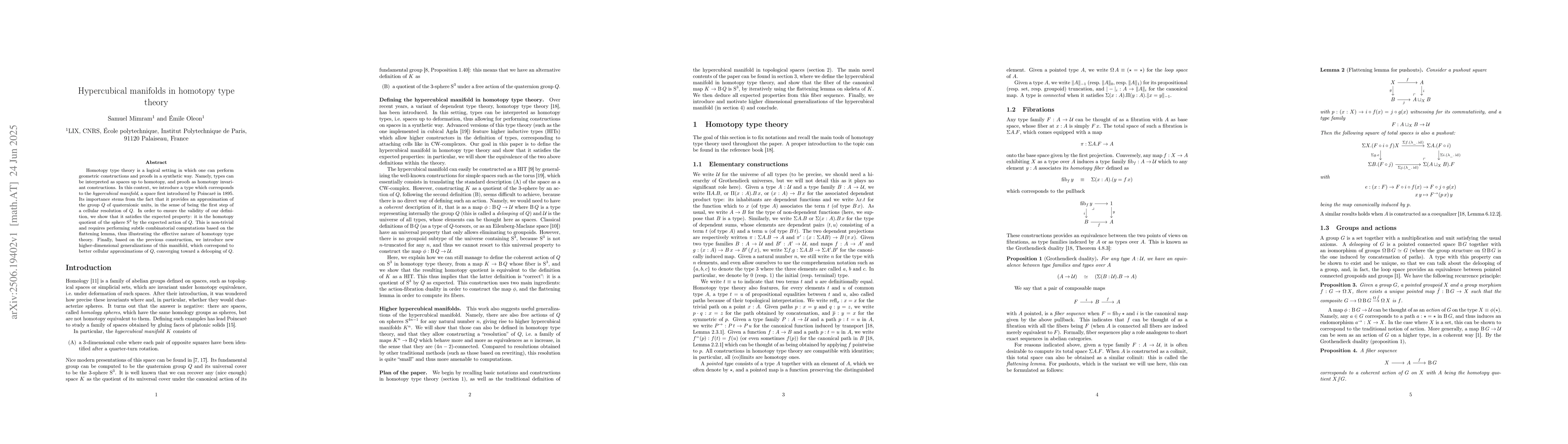 Thumbnail for Hypercubical manifolds in homotopy type theory