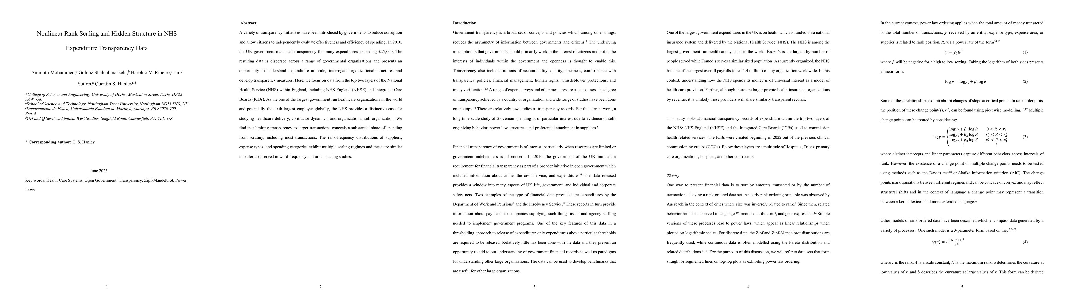 Thumbnail for Nonlinear Rank Scaling and Hidden Structure in NHS Expenditure
  Transparency Data