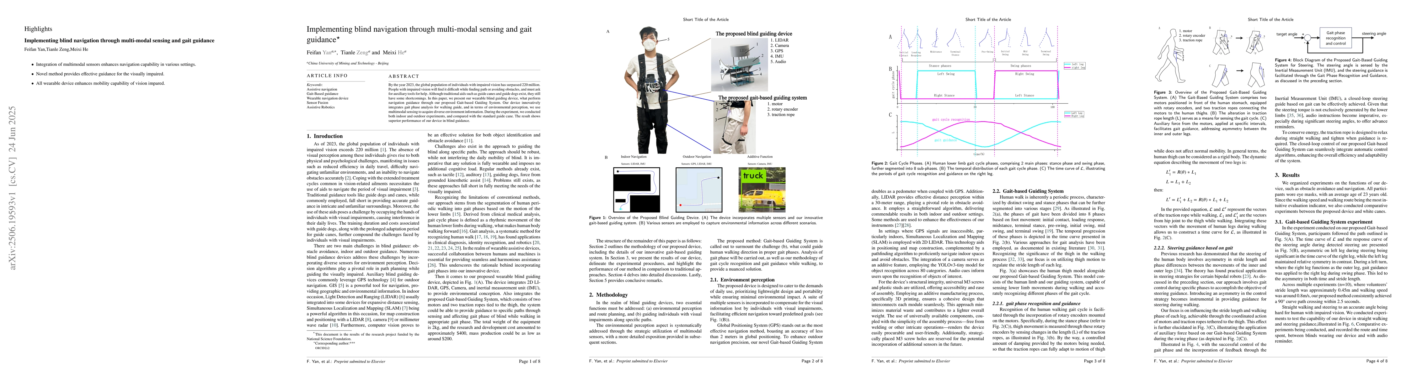 Thumbnail for Implementing blind navigation through multi-modal sensing and gait
  guidance