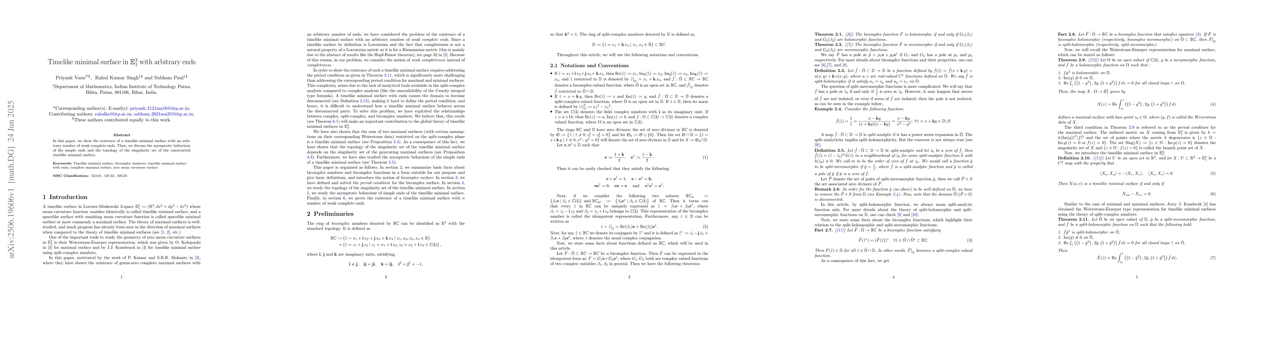Thumbnail for Timelike minimal surface in $\mathbb{E}^3_1$ with arbitrary ends