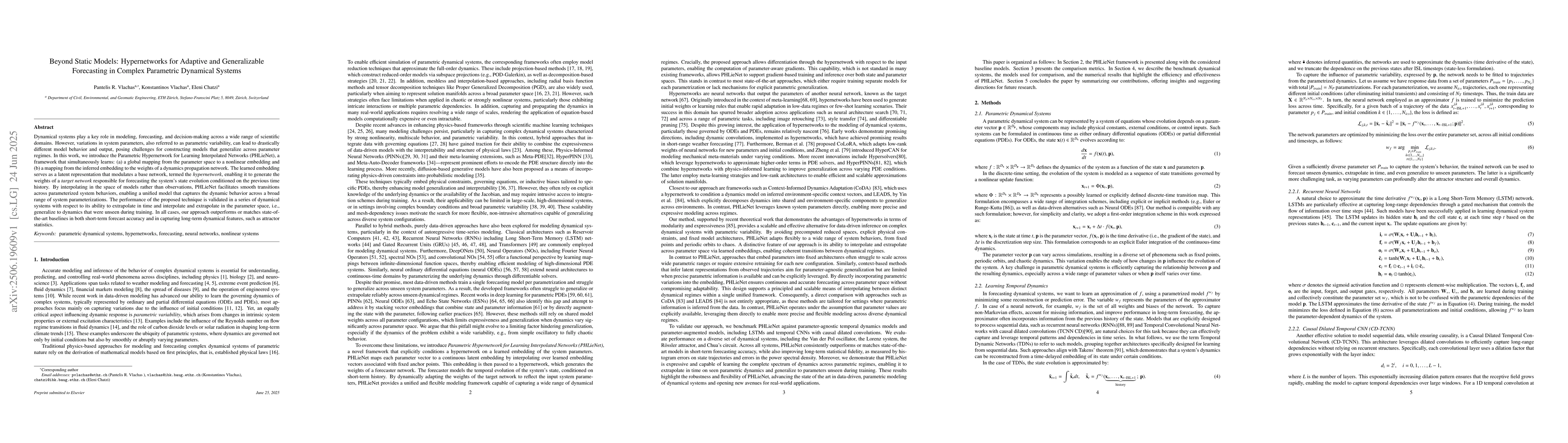 Thumbnail for Beyond Static Models: Hypernetworks for Adaptive and Generalizable
  Forecasting in Complex Parametric Dynamical Systems