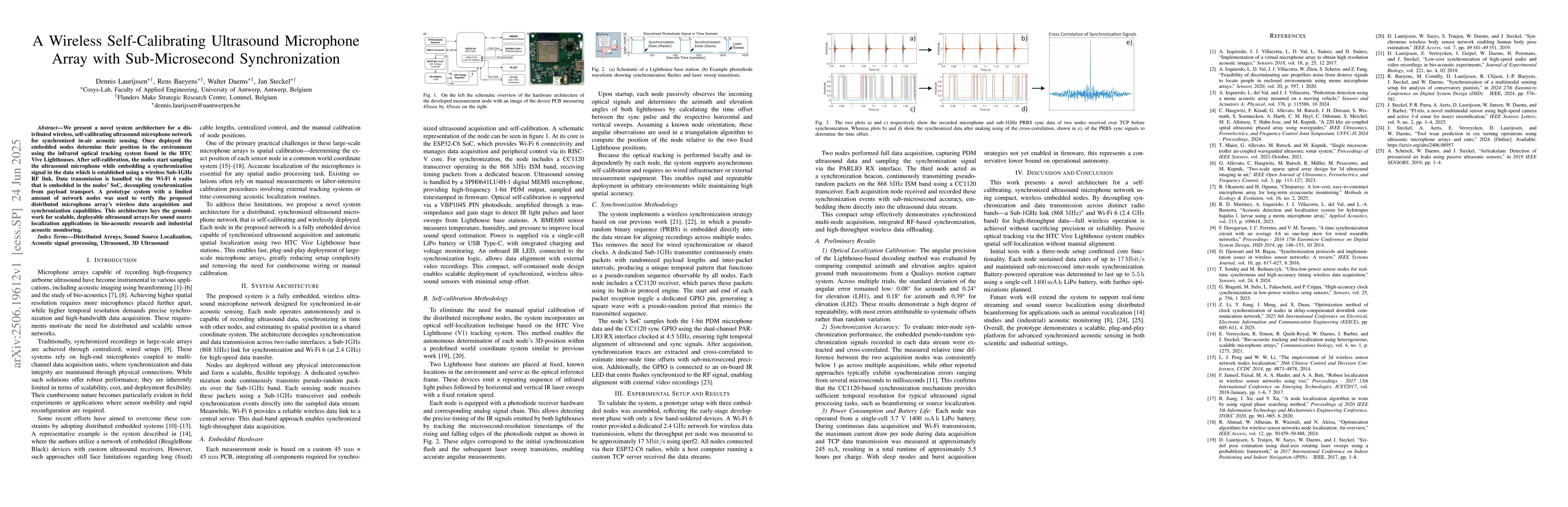 Thumbnail for A Wireless Self-Calibrating Ultrasound Microphone Array with
  Sub-Microsecond Synchronization