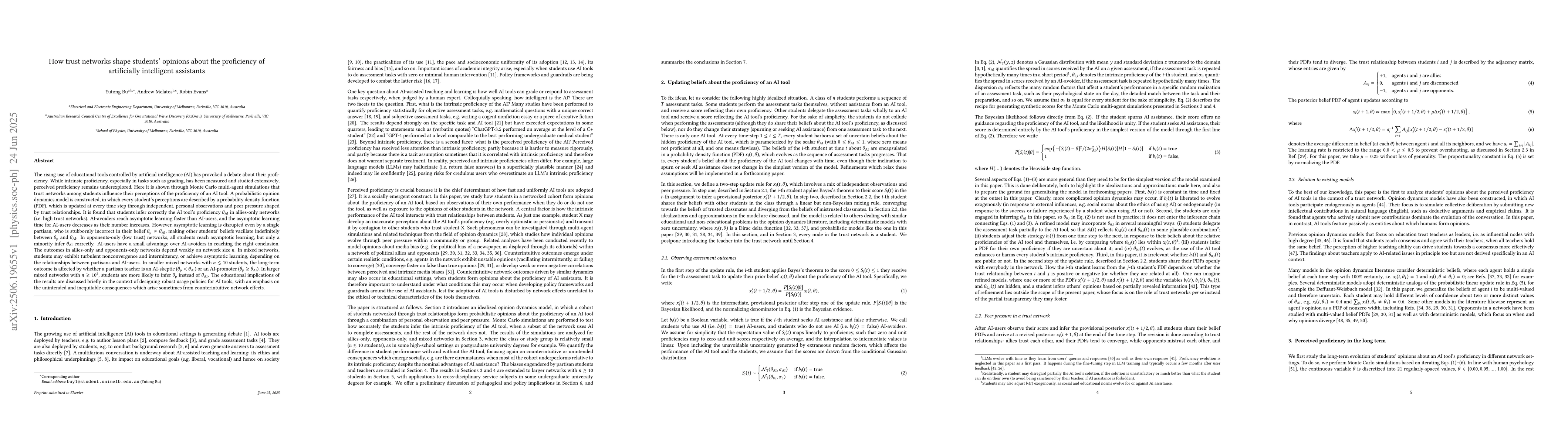 Thumbnail for How trust networks shape students' opinions about the proficiency of
  artificially intelligent assistants
