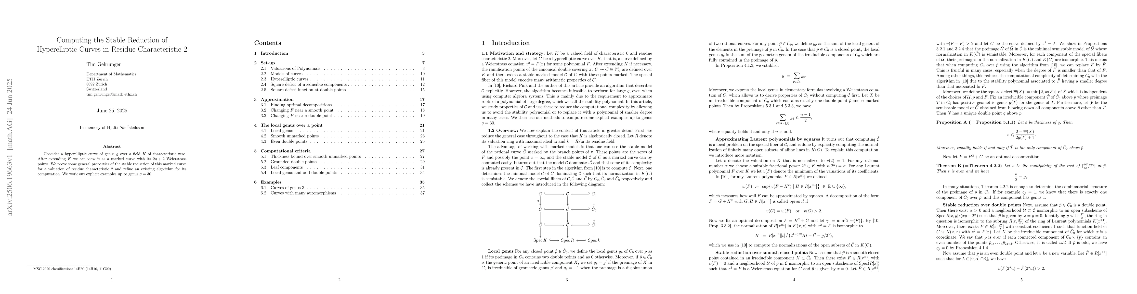Thumbnail for Computing the Stable Reduction of Hyperelliptic Curves in Residue
  Characteristic 2