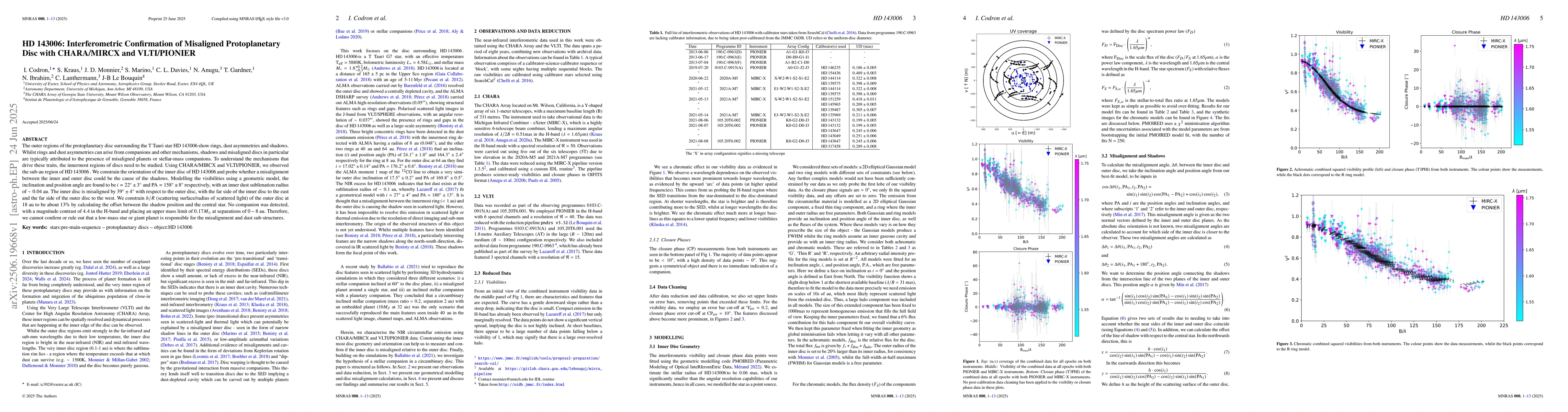Thumbnail for HD 143006: Interferometric Confirmation of Misaligned Protoplanetary
  Disc with CHARA/MIRCX and VLTI/PIONIER