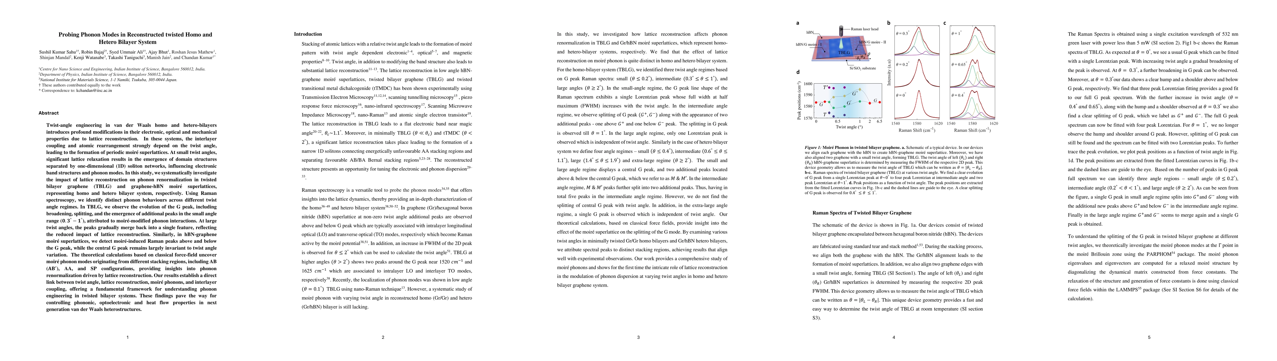 Thumbnail for Probing Phonon Modes in Reconstructed twisted Homo and Hetero Bilayer
  System