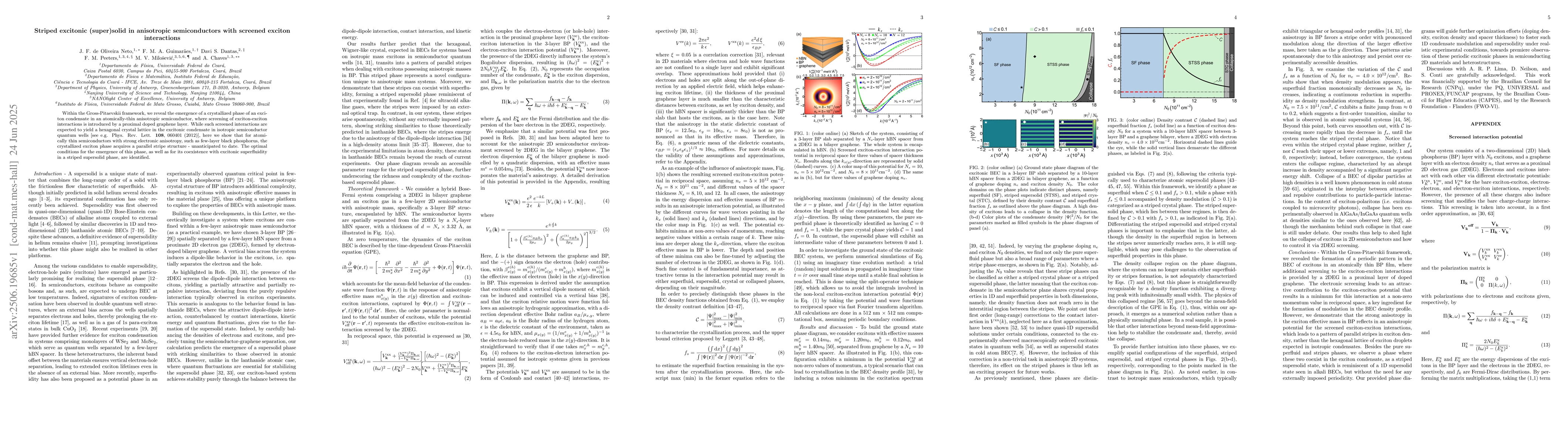 Thumbnail for Striped excitonic (super)solid in anisotropic semiconductors with
  screened exciton interactions
